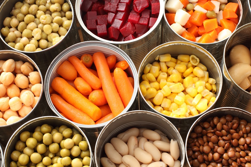 canned fruit and vegetables