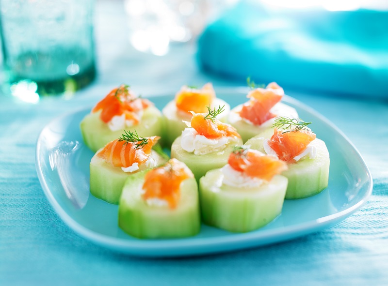Healthy Salmon cucumber cups