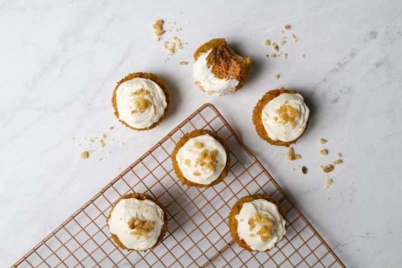 carrot cake cupcakes with cream cheese frosting healthy baking recipes