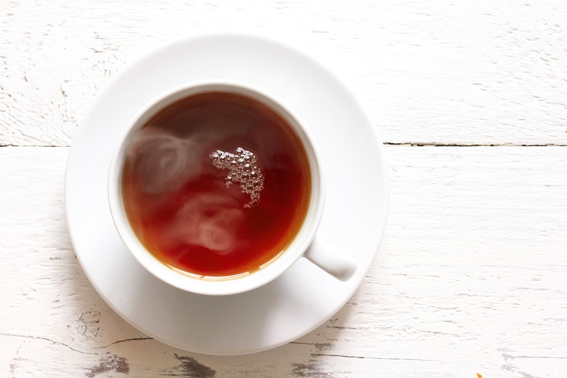 hot black tea in a teacup. low calorie drinks