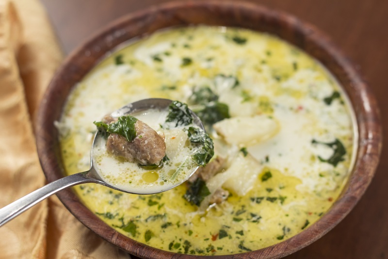 Instant Pot Tuscan Keto soup. low-carb soup recipes