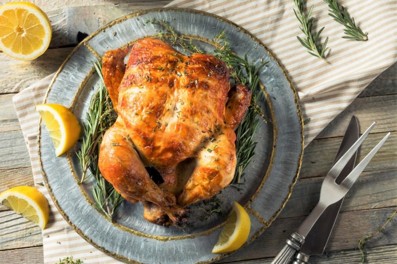 Rotisserie Chicken with Herbs and lemons